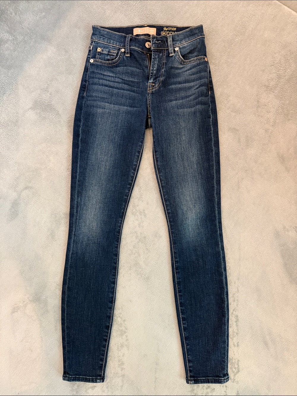 7 For All Mankind Blair Dark Blue Skinny Ankle Jeans